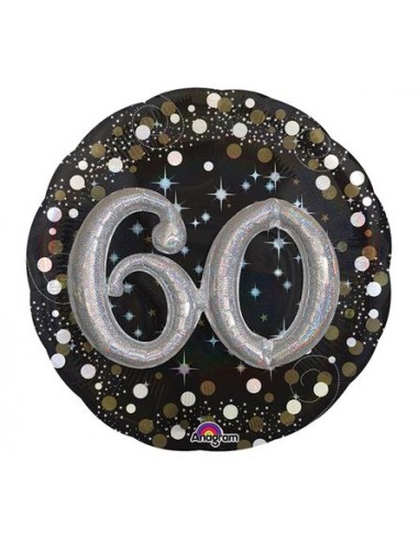 Palloncino 60 Anni + Effetti tridimensionali - Multi-Balloon - Anagram - 81 cm - 1 pezzo