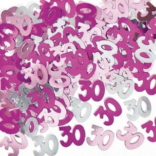 Confetti da Tavolo Compleanno 30 anni Fuxia Viola e Argento - 1 cm - ( 500 pz circa )Unique