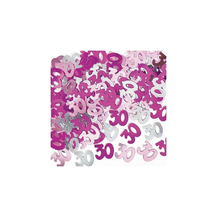 Confetti da Tavolo Compleanno 30 anni Fuxia Viola e Argento - 1 cm - ( 500 pz circa )Unique