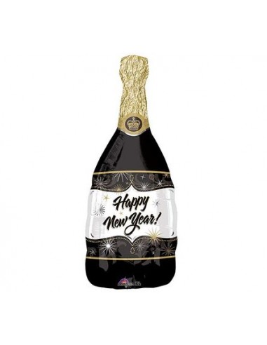 Palloncino Bottiglia Happy New year(Ultimo dell\'anno)- Supershape -Anagram - 36x91 cm  1 pz