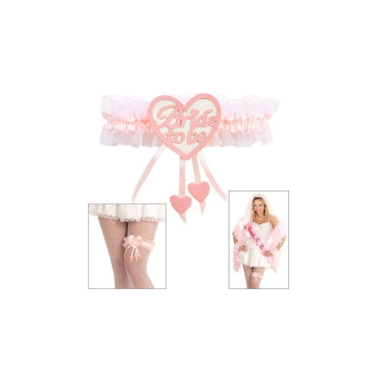 Giarrettiera sposa  rosa sexy con scritta -Bride to be -(Futura sposa )per sddio al nubilato o scherzo matrimonio pz 1