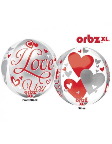 Palloncino Love a sfera I Love You Orbz XL - Anagram - 38 cm x 40 cm - 1 pz