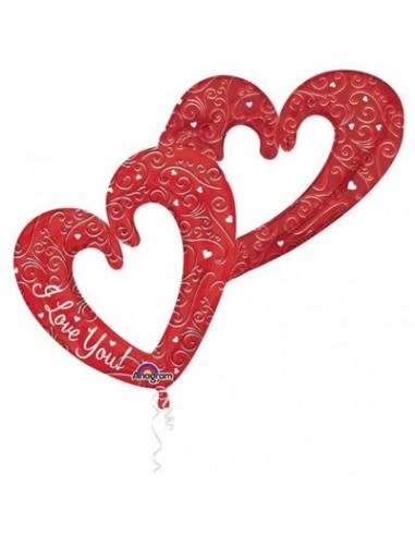 Palloncino Love Due Cuori attaccati I Love You! - Multi-Balloon - Anagram - 134 cm x 91 cm - 1 pz