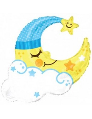 Palloncino Luna Celeste  Messaggio Personalizzabile  - SuperShape - Mylar - 91,4 cm  - 1 pz