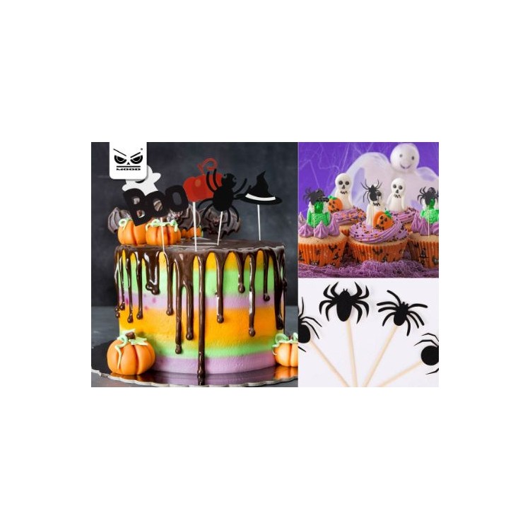 Confezione 12 PICKS per TORTA  muffin / cupcakes HALLOWEEN (da 15 cm )