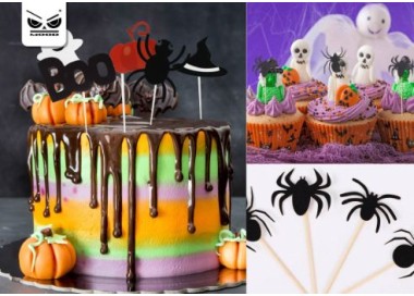 Confezione 12 PICKS per TORTA  muffin / cupcakes HALLOWEEN (da 15 cm )