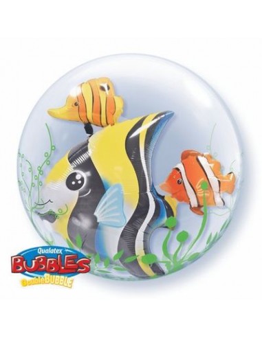 Palloncino Pesci Bubbles Qualatex - 24/ 61 cm - 1 pz