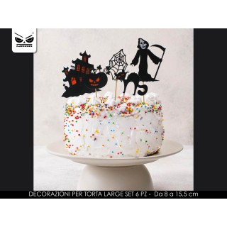 Confezione 6 PICKS CIMITERO per muffin / cupcakes HALLOWEEN (da 8 a 15,5 cm )