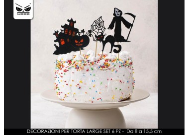 Confezione 6 PICKS CIMITERO per muffin / cupcakes HALLOWEEN (da 8 a 15,5 cm )