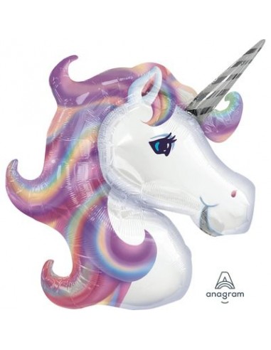 Palloncino Unicorno (Testa Unicorno)  - SuperShape - Anagram - 84/ 74 cm - 1 pz