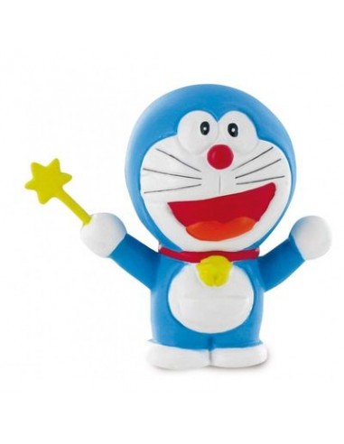 Personaggi per Torte : DORAEMON / Cake Topper / Statuina di DORAEMON con bacchetta magica - L 6 cm x H 7 cm - 1 pezzo