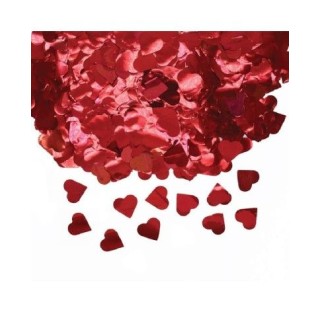 Coriandoli  da Tavolo rosso metal  - Cuoricini  Rossi 2 cm - confezione da 50 g