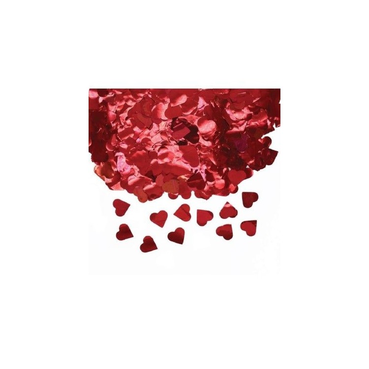 Coriandoli  da Tavolo rosso metal  - Cuoricini  Rossi 2 cm - confezione da 50 g