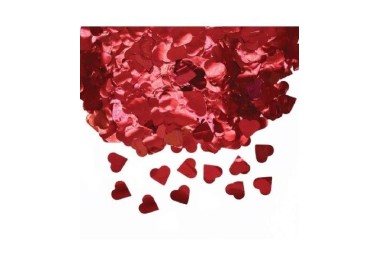 Coriandoli  da Tavolo rosso metal  - Cuoricini  Rossi 2 cm - confezione da 50 g