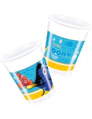 Bicchieri Alla Ricerca di Dory (NEMO) Disney - Confezione da 8 pezzi - plastica - da 200 ml - Nuovo