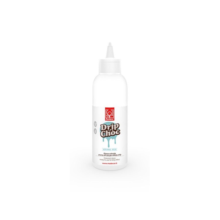 Glassa colorata  Drip choc color Azzurro  pronta all' uso per effetto drip 180 g SENZA GLUTINE Modecor