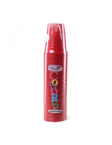 Bicchieri in plastica 200 CC  pz.50 colore rosso dopla