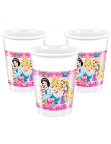 Bicchieri Principesse Disney - 8 pezzi - da 200 ml