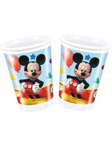 Bicchieri Topolino Disney - plastica - 8 pezzi - da 200 ml