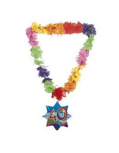 COLLANA HAWAIANA MULTICOLORE con pendente 40°- Uomo / Donna / - 1 pezzo