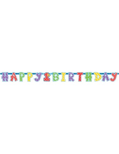 Festone 1° Compleanno Bambino - largo 2,48 metri  - Amscan -  1 pz