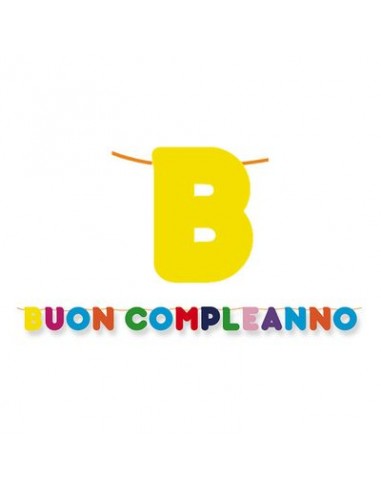 Festone Maxi  Buon Compleanno multicolore - L 6 metri x 24 cm H - 1 pz