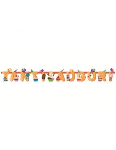 Festone Tanti Auguri  Multicolor   - L 230 x 23 cm H - Party & Co -  1 pz