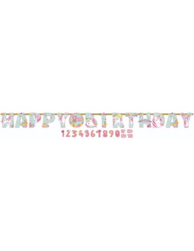 Festone UNICORNO HAPPY_BIRTHDAY (personalizzabile con anni )- 137 cm x 243 cm NUOVA
