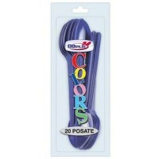 Cucchiai colore Blù in plastica conf. da 20 pz  dimensione 18 cm