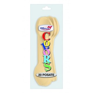 Cucchiai colore crema  in plastica conf. da 20 pz  dimensione 18 cm