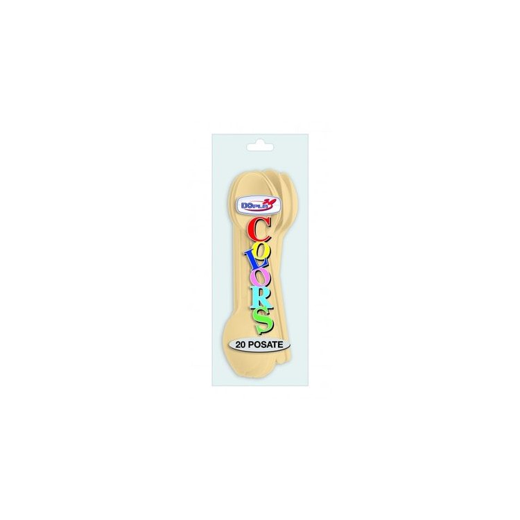 Cucchiai colore crema  in plastica conf. da 20 pz  dimensione 18 cm