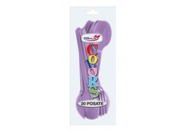 Cucchiai colore lilla in plastica conf. da 20 pz  dimensione 18 cm