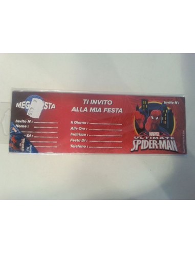 Inviti festa Spiderman - 15 inviti - 22,5 cm x 7,5 cm