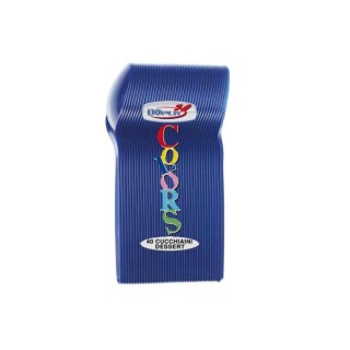 Cucchiaini dessert  colore blu  in plastica conf. da 40 pz  dimensione 12,5 cm
