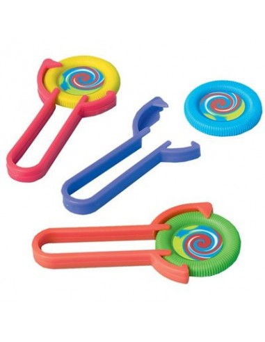 Kit 12 Mini Disc Shooters (tiratori con dischetti) colorati compleanno bambini - Amscan