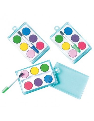 Kit 12 Paint Sets (Set di Pittura) colorati + pennellino per compleanno  bambini - Amscan