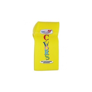 Cucchiaini dessert  colore giallo  in plastica conf. da 40 pz  dimensione 12,5 cm