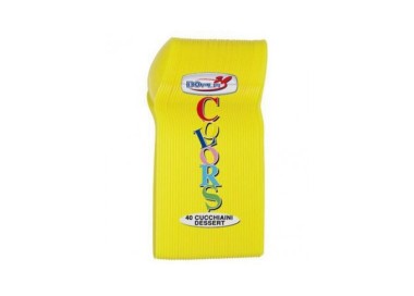 Cucchiaini dessert  colore giallo  in plastica conf. da 40 pz  dimensione 12,5 cm