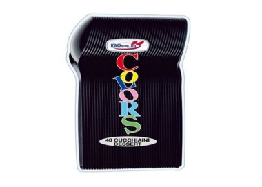 Cucchiaini dessert  colore nero  in plastica conf. da 40 pz  dimensione 12,5 cm