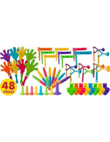 Kit strumenti e giochini musicali Bambini per compleanno - 48 pezzi - plastica - Amscan