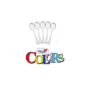 Cucchiaini dessert  colore Trasparente   in plastica conf. da 40 pz  dimensione 12,5 cm