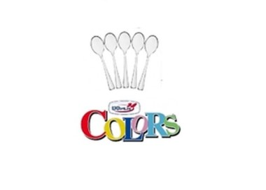 Cucchiaini dessert  colore Trasparente   in plastica conf. da 40 pz  dimensione 12,5 cm