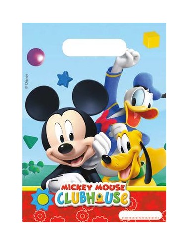 Party Bags TOPOLINO Disney - Bustine regalo Topolino - L 17 cm x H 23 cm - 6 pezzi - plastica