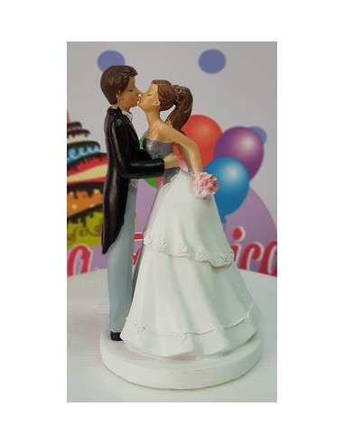 Personaggi per Torte: Sposi Bacio Romantico / Cake Topper / STATUINA  SPOSI BACIO ROMANTICO  per Matrimonio - L 9 cm x H 17 cm -