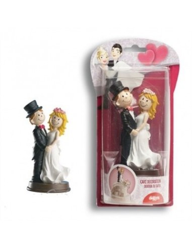 Personaggi per Torte: Sposini Innamorati / Cake Topper / STATUINA SPOSINI INNAMORATI per Matrimonio - L 6 cm x H 13 cm - 1 pezzo