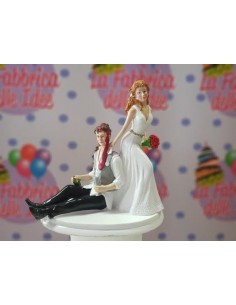 Personaggi per Torte: Sposini Buffi / Cake Topper / STATUINA SPOSI BUFFI  per Matrimonio - L 8 cm x