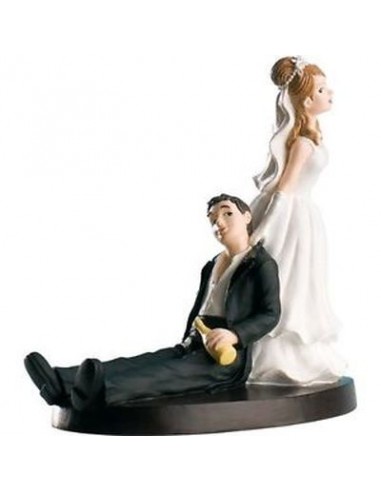 Personaggi per Torte: Sposini Simpatici / Cake Topper / STATUINA SPOSI SIMPATICI per Matrimonio - L 13,5 cm x H 15 cm - 1 pezzo