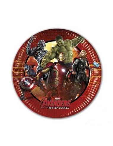 Piatti Avengers (Marvel) - diametro 19,5 cm - 8 pezzi - Decorata Party