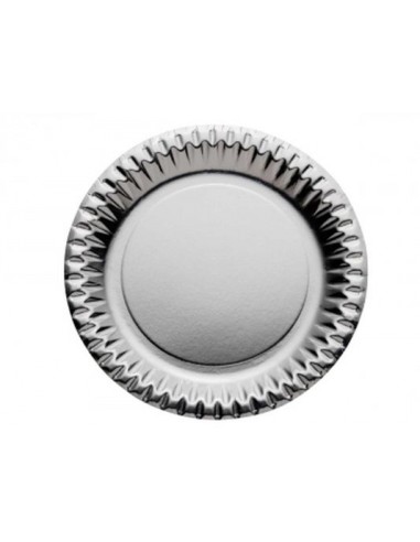 Piatti piccoli  in carta argento Specchiante  - diametro 18 cm - 10 pezzi - DOPLA