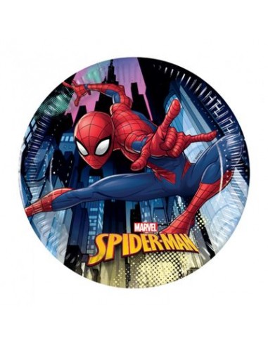 Piatti SPIDERMAN Team Up (Marvel) Piccoli - diam. 19,5 cm - 8 pezzi